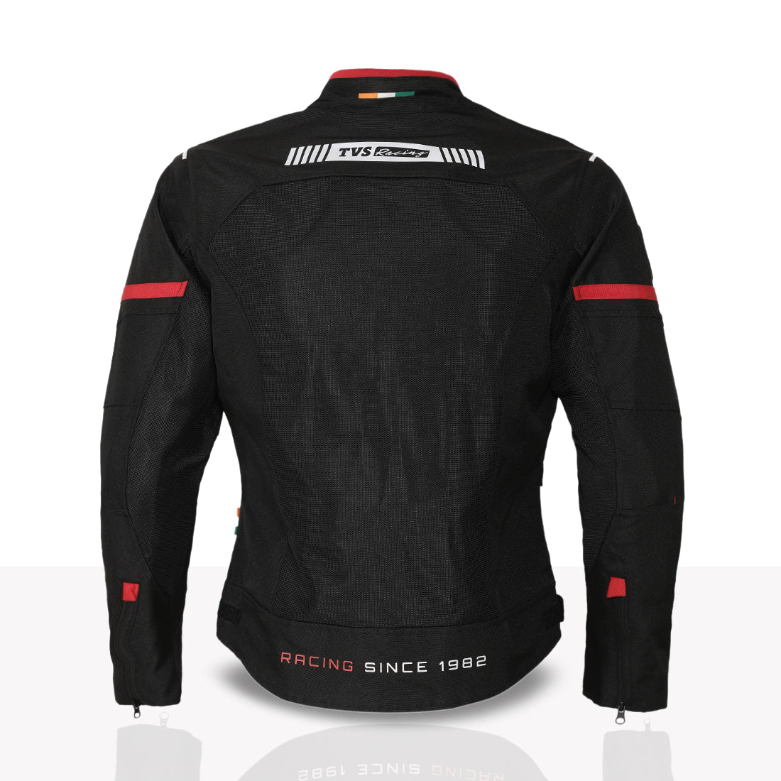 TVS Racing Tech-Core Road Jacket for Men | CE2 armour <5kN at Shoulders Elbows and Back | 600D Chassis | 310gsm Vent Mesh | High-Vis Reflective Tech| YKK zippers | Engineered for bikers